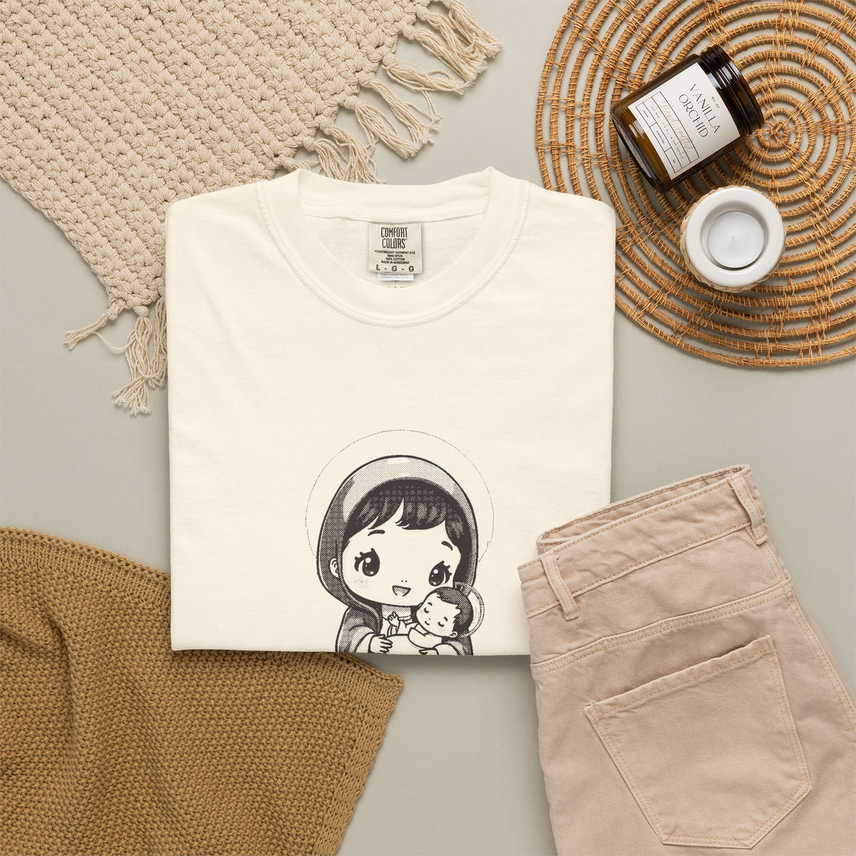 The Virgin Mary · “Ask your mother.” — Garment-Dyed One-Ink Tee