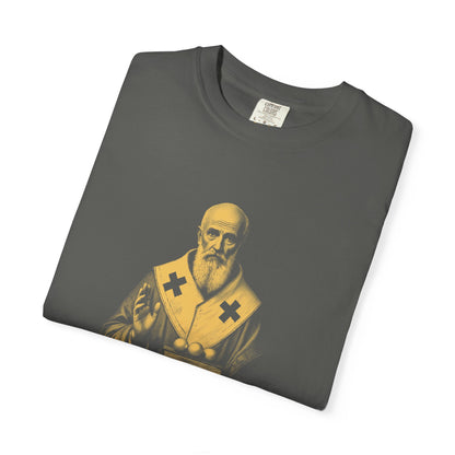 St Nicholas of Myra · “Give in secret.” — Garment-Dyed One-Ink Tee