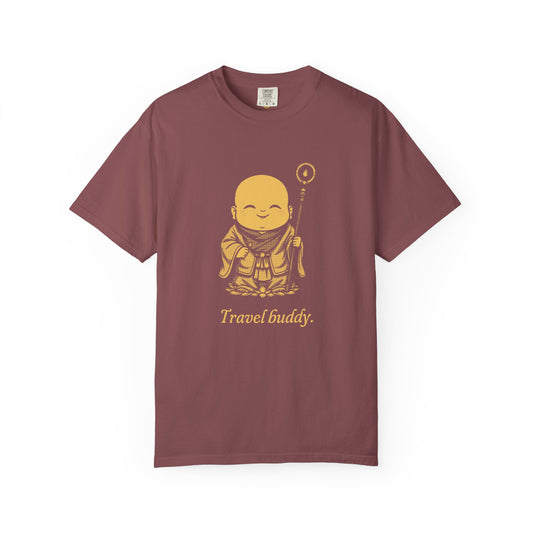 Jizō · “Travel buddy.” — Garment-Dyed One-Ink Tee