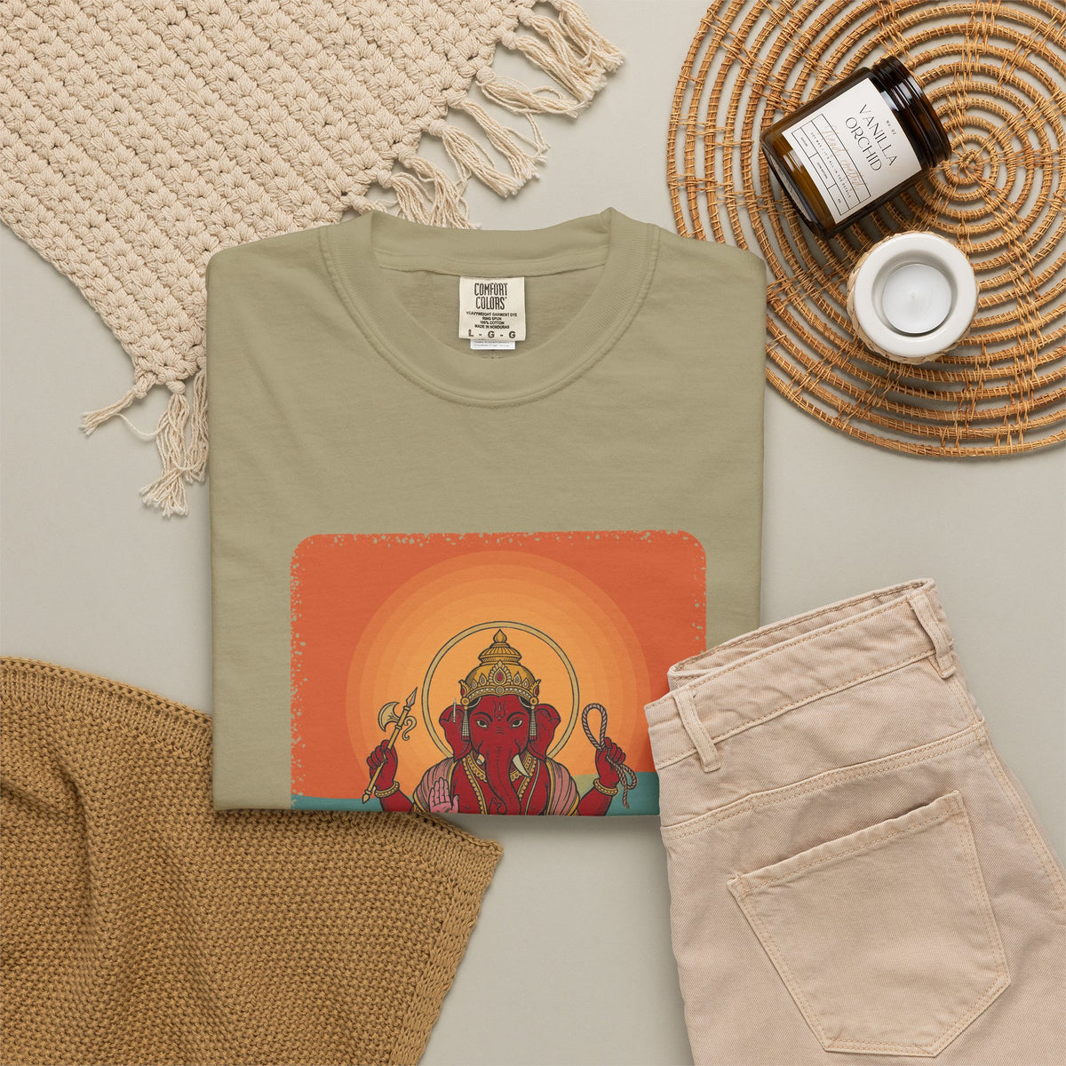 Ganesha · “First things first.” — Garment-Dyed T-Shirt