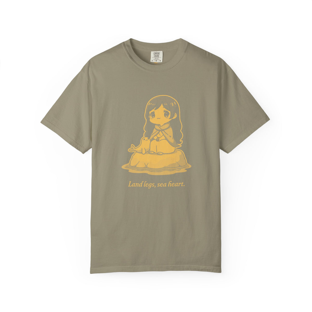 Selkie · “Land legs, sea heart.” — Garment-Dyed One-Ink Tee