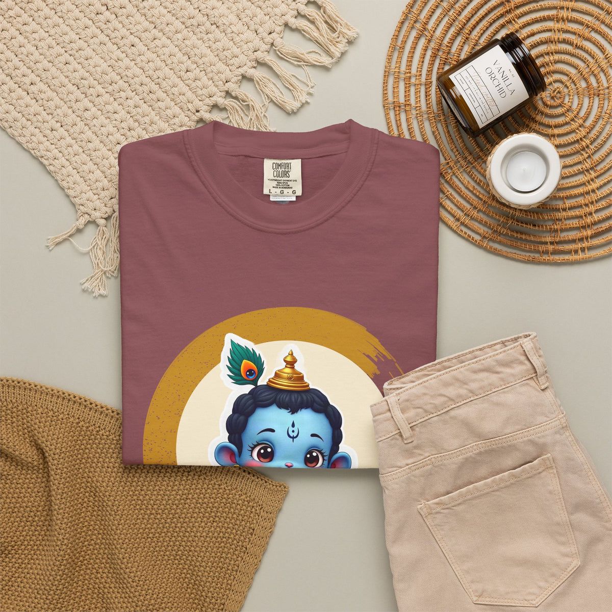 Krishna · “Butter thief. Heart thief.” — Garment-Dyed T-Shirt