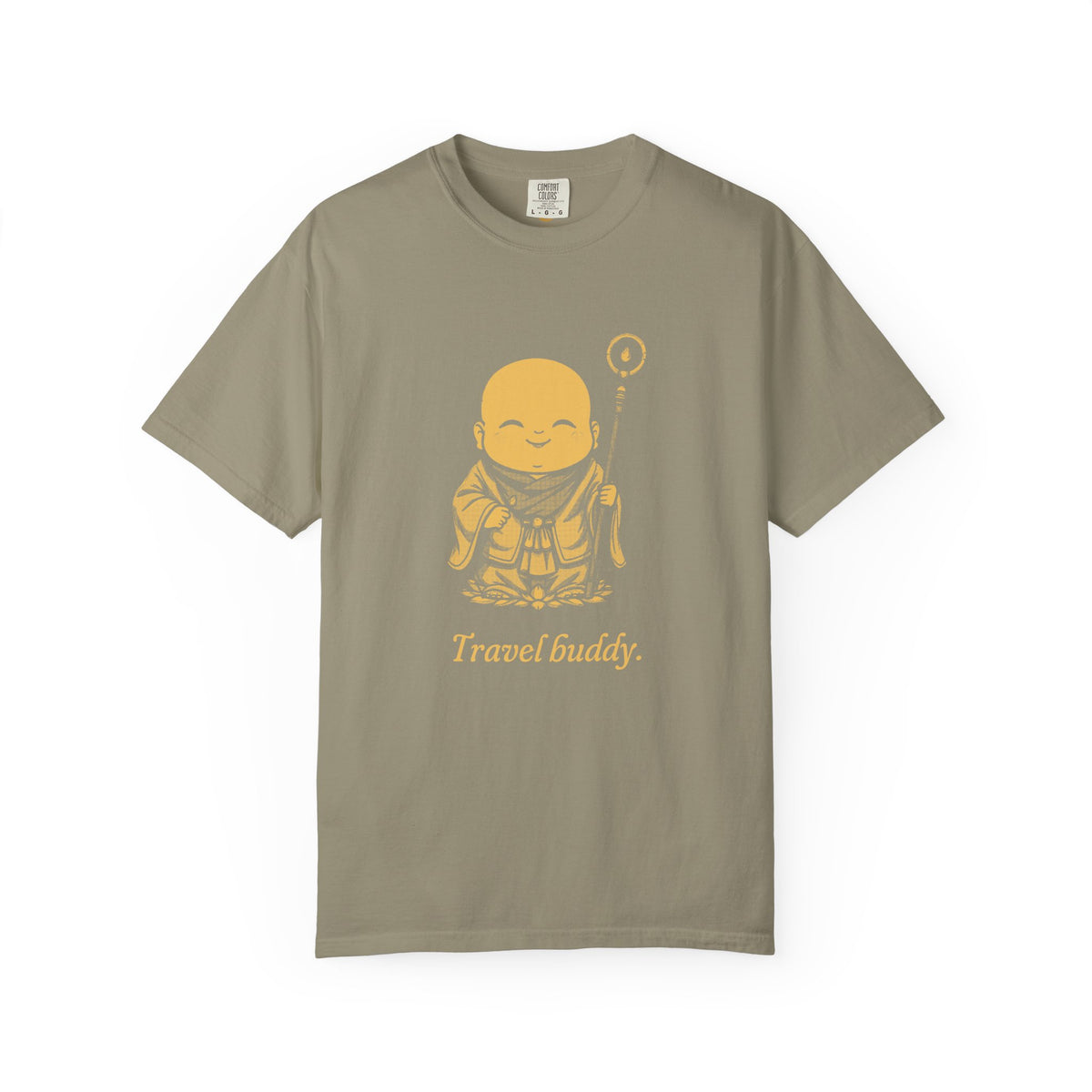 Jizō · “Travel buddy.” — Garment-Dyed One-Ink Tee