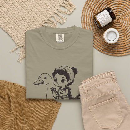 Aphrodite · “Riding a goose, obviously.” — Garment-Dyed One-Ink Tee