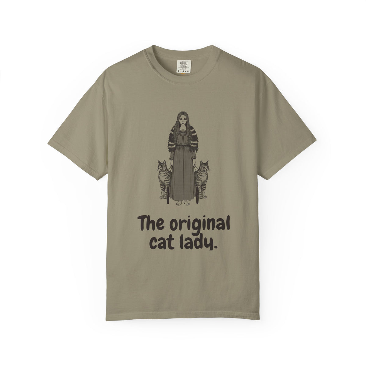 Freyja · “The original cat lady.” — Garment-Dyed One-Ink Tee