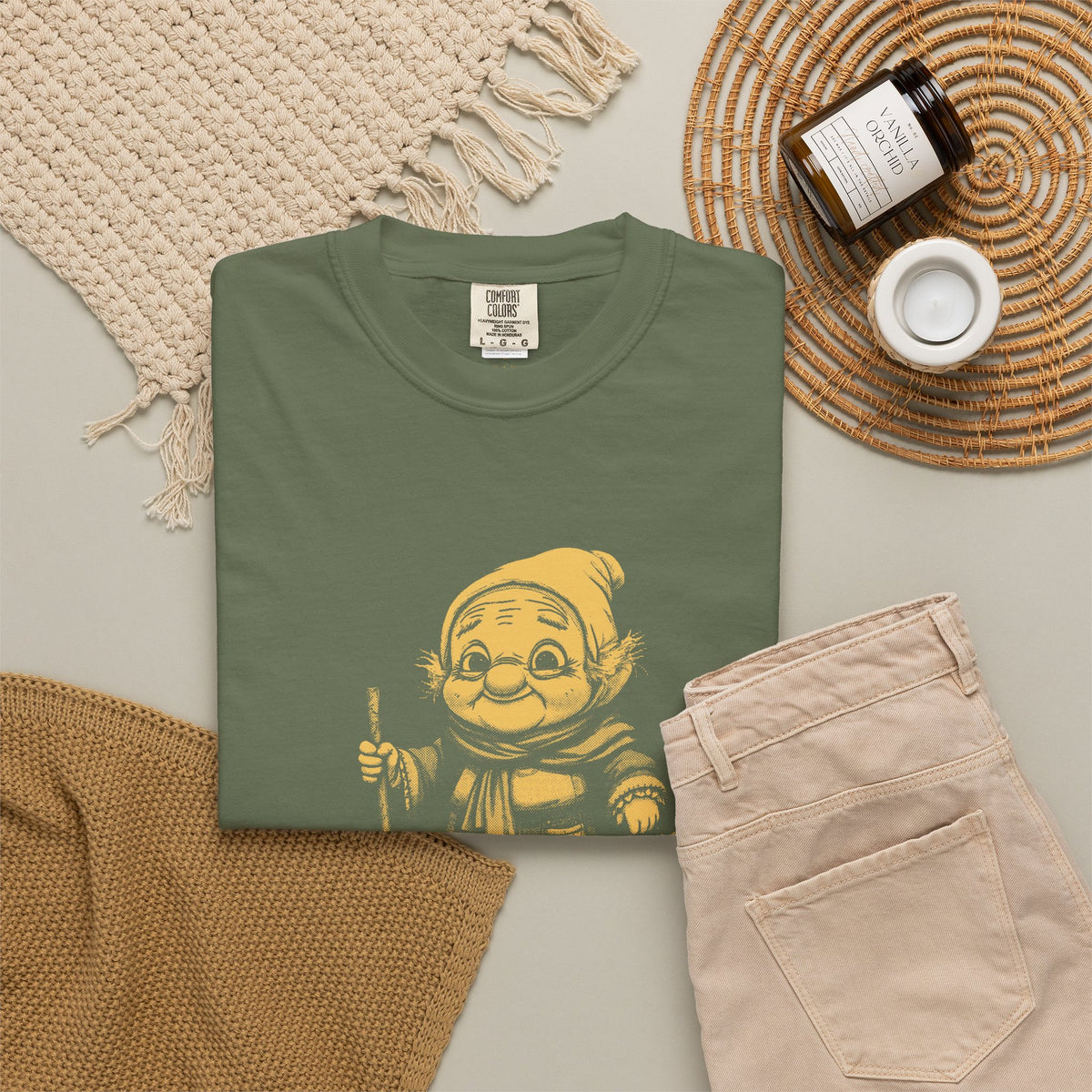 La Befana · “Sweep the old year out.” — Garment-Dyed One-Ink Tee