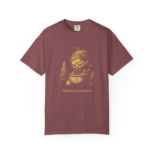 Baba Yaga · “Polite visitors welcome.” — Garment-Dyed One-Ink Tee