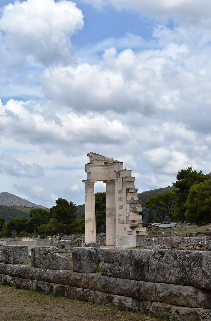 Surviving columns at Epidaurus, the great sanctuary of Asklepios and centre of his healing cult.