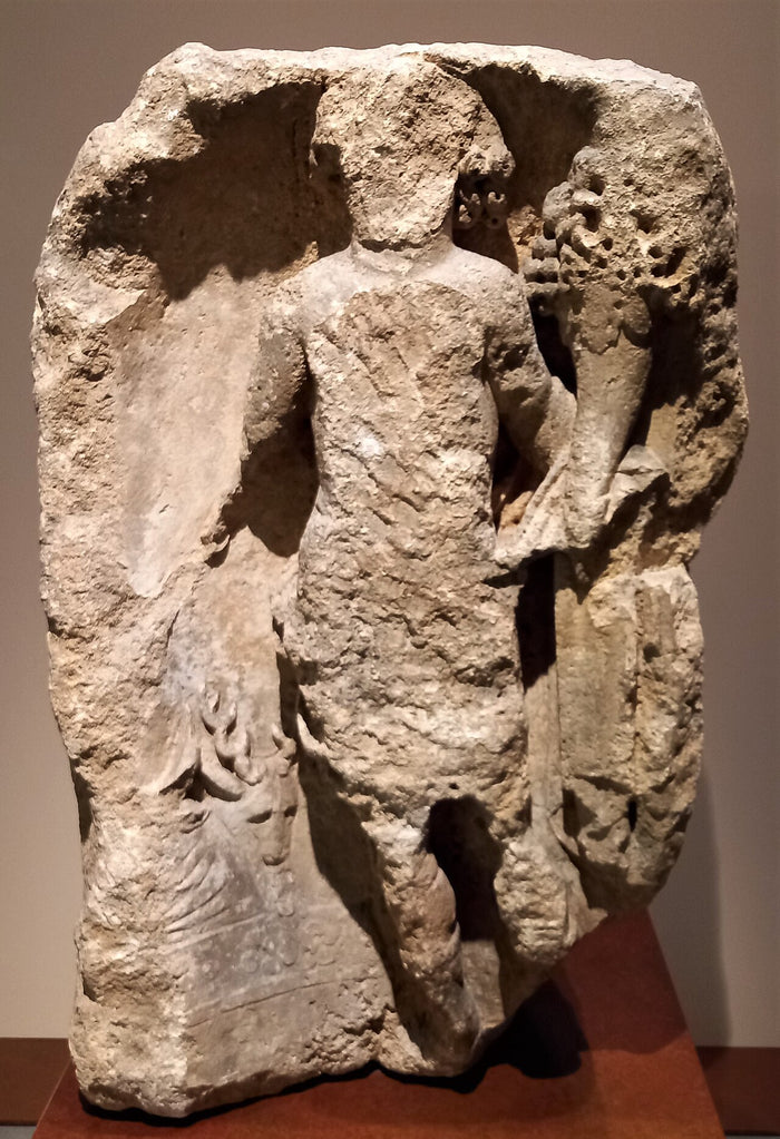 Stele from Niedercorn (Luxembourg) with a Cernunnos figure holding a cornucopia, with a stag at its base.