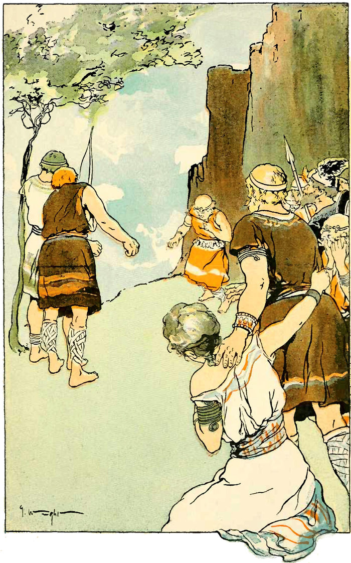 George Wright's illustration, published in 1908, shows the gods' grief at Baldr's death.