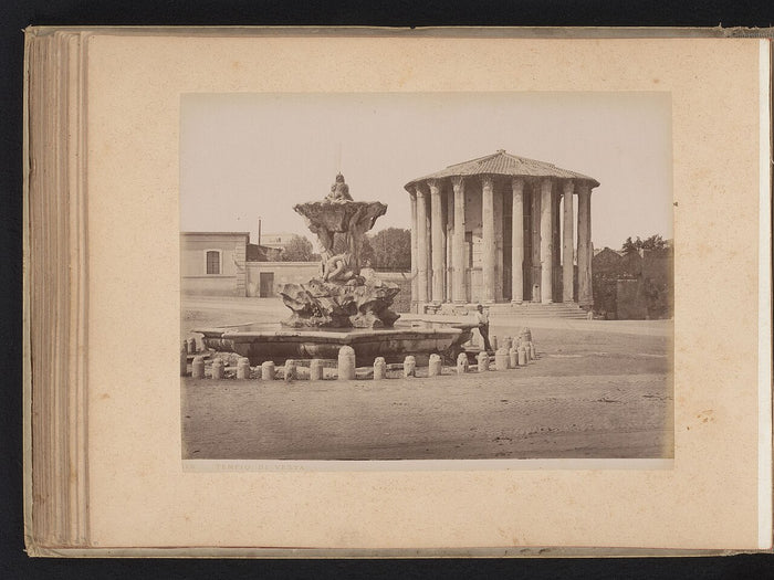 1870 photograph of the round Temple of Vesta in Rome, sanctuary of Hestia's Roman counterpart and her sacred hearth fire.