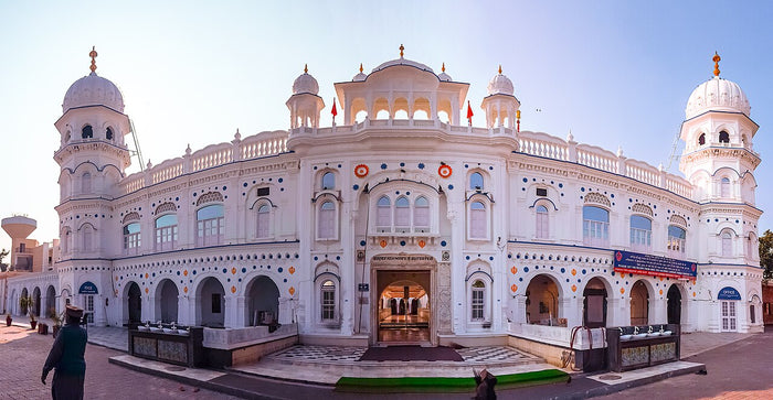 Gurdwara Janam Asthan at Nankana Sahib, 2020. It marks the birthplace of Guru Nanak, who first proclaimed Ik Onkar.