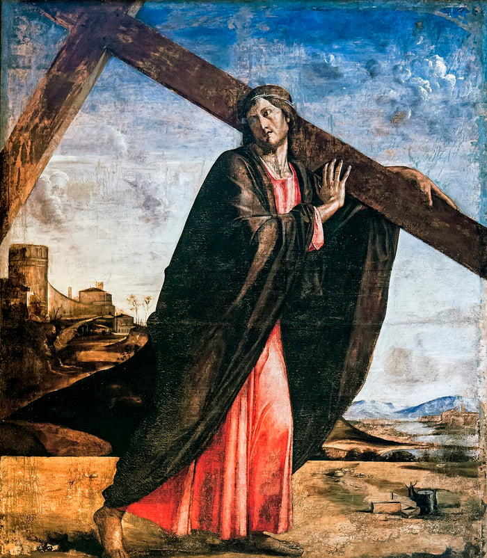 Christ carrying the cross, Renaissance painting depicting his Passion on the way to Calvary.