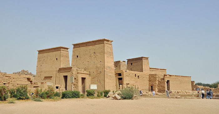 Pylon of the Philae Temple of Isis on Agilkia Island, where her worship continued late into antiquity.