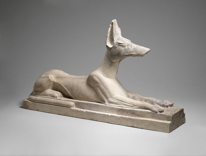 Recumbent Anubis as a jackal, Late–Ptolemaic Period (664–30 BCE), showing his animal form.