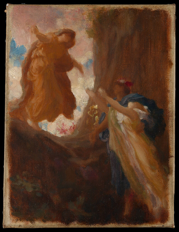 Leighton's oil sketch of Persephone's return from the underworld, a story of Demeter's grief and reunion, c. 1890–91.
