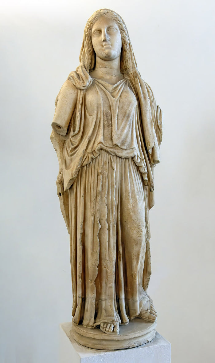 Roman-era veiled standing Demeter in the Museo archeologico nazionale, Venice.