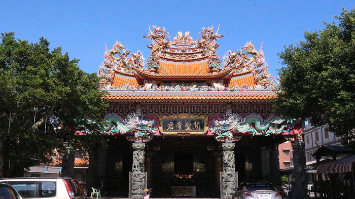 Toucheng Xietian Temple, a Guandi temple in Taiwan. Zhou Cang is typically worshipped as an attendant deity beside Guan Gong in such temples.