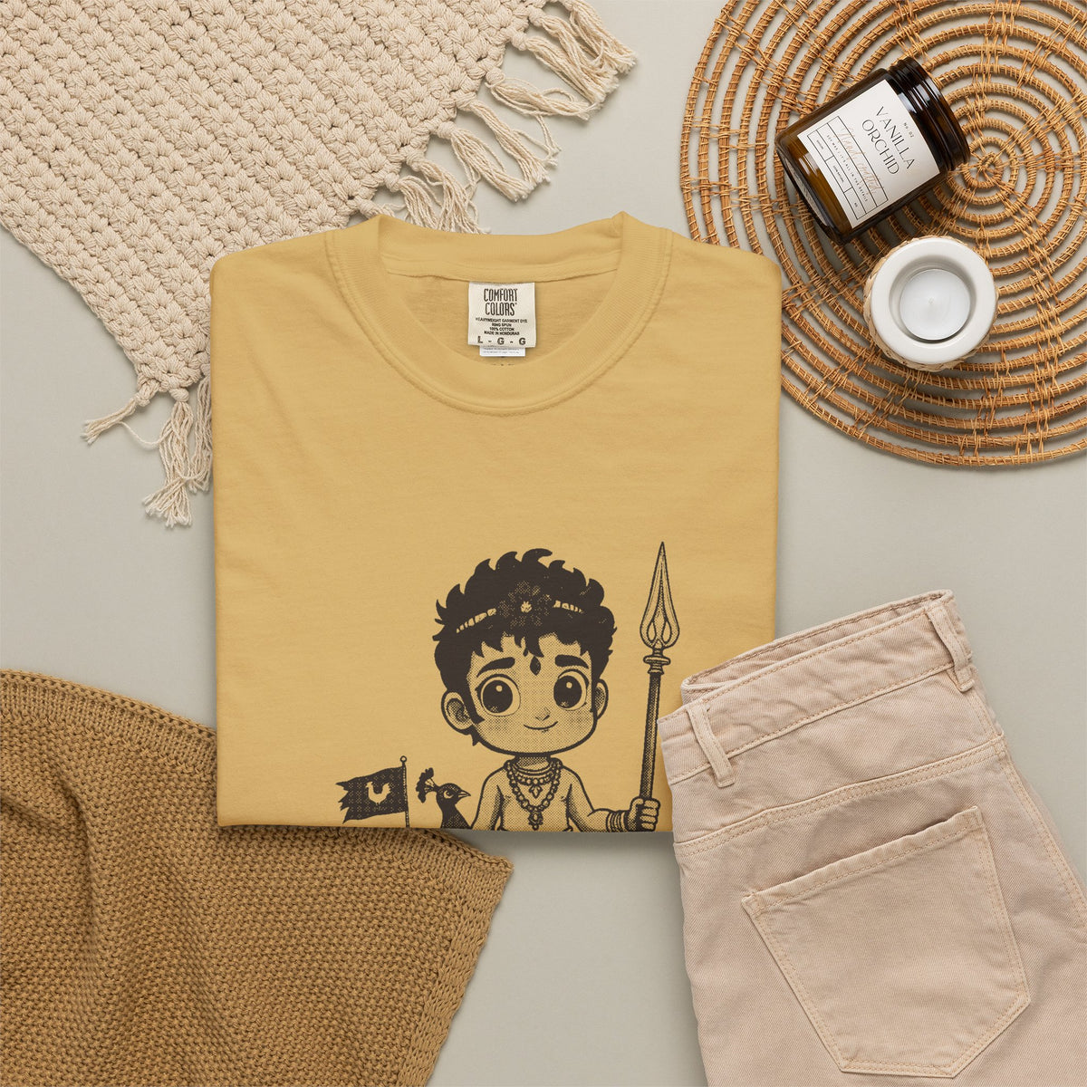 Murugan · “He taught his father.” — Garment-Dyed One-Ink Tee