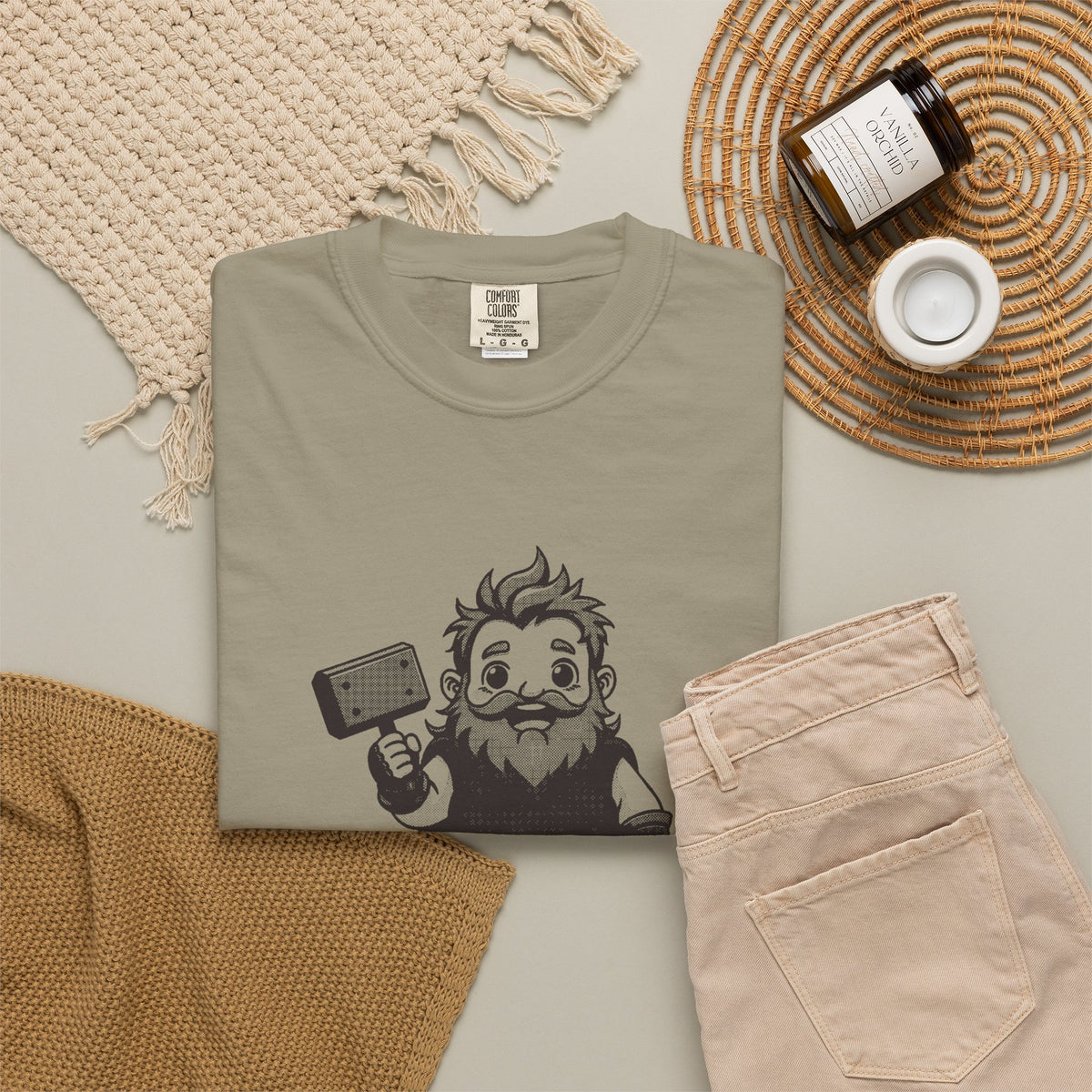 Thor · “Bring a raincoat.” — Garment-Dyed One-Ink Tee