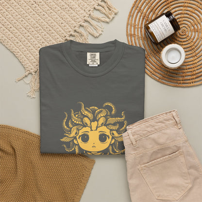 Medusa · “Look again.” — Garment-Dyed One-Ink Tee