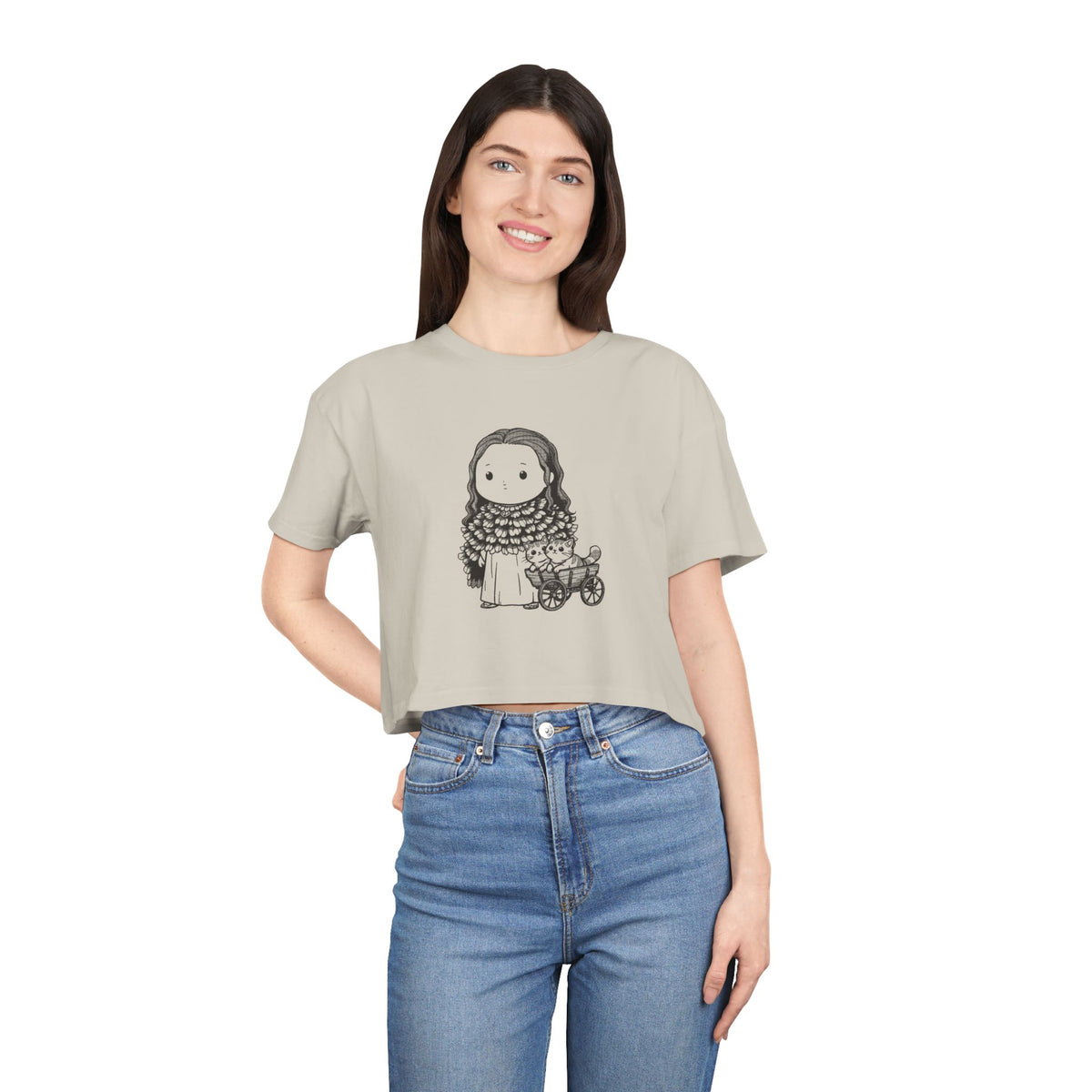 Freyja: Cats at the Reins — Women's Crop Tee