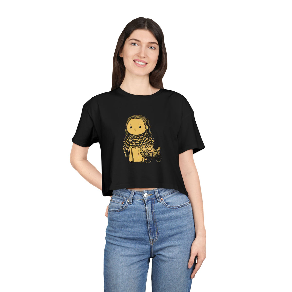 Freyja: Cats at the Reins — Women's Crop Tee