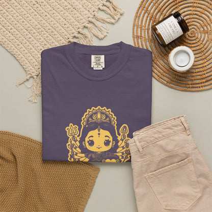 Durga · “Every god chipped in.” — Garment-Dyed One-Ink Tee