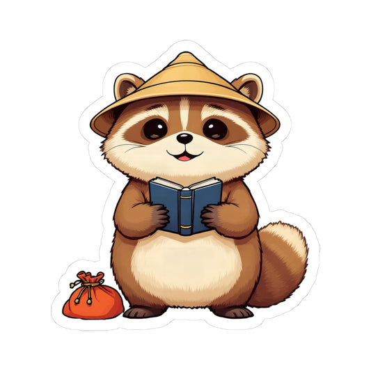 Tanuki: Lucky Greeter at the Shop Door — Sticker
