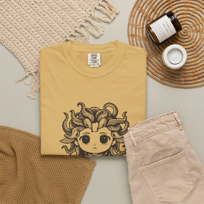 Medusa · “Look again.” — Garment-Dyed One-Ink Tee
