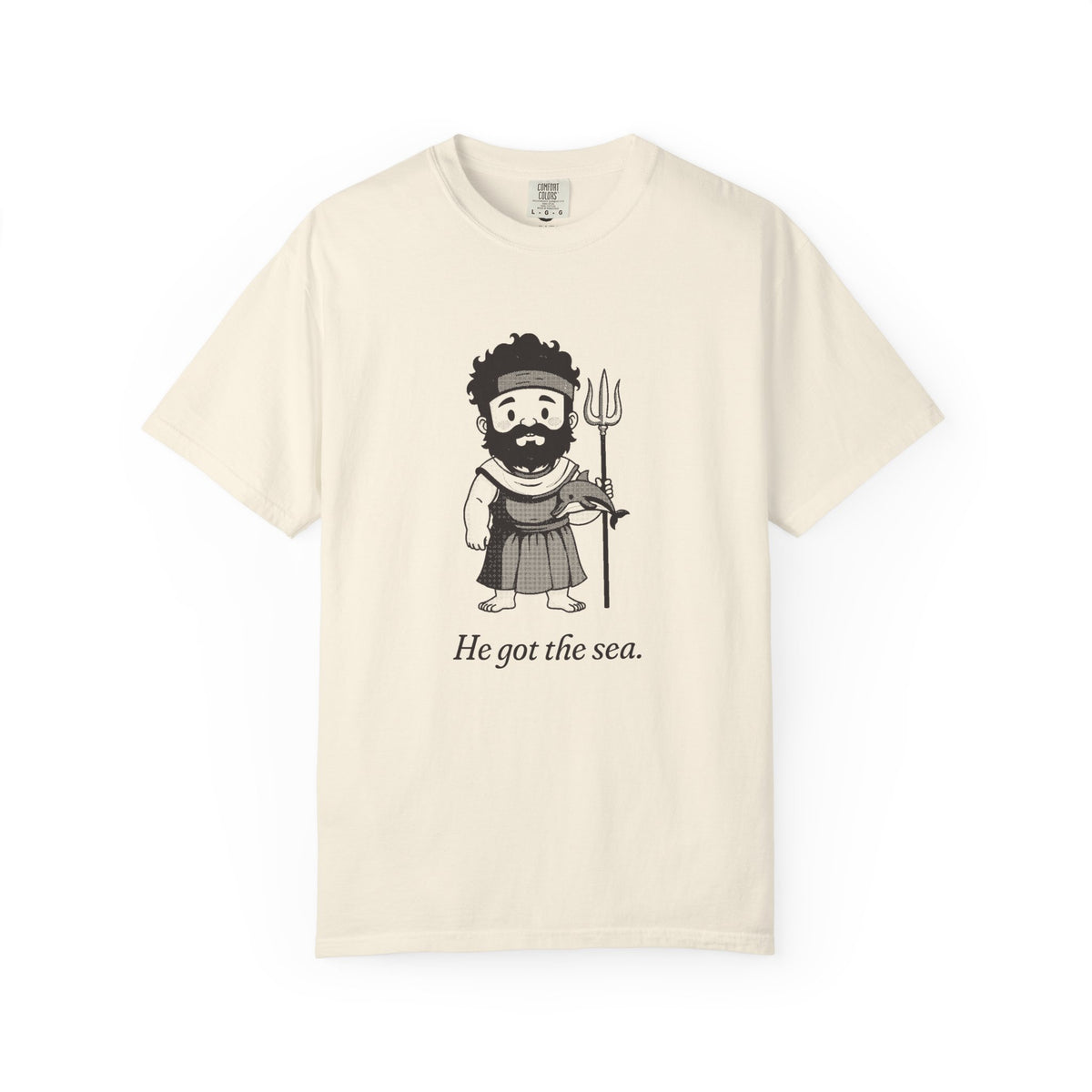 Poseidon · “He got the sea.” — Garment-Dyed One-Ink Tee