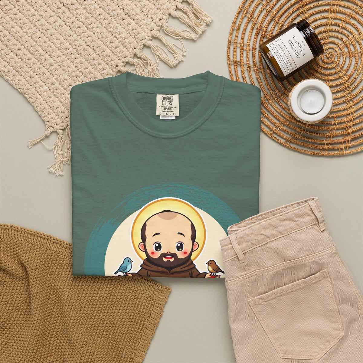 St Francis of Assisi · “Talks to birds. They listen.” — Garment-Dyed T-Shirt
