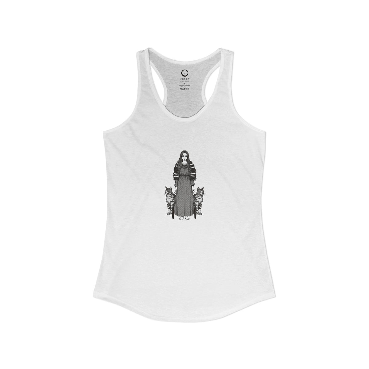 Freyja: Lender of the Falcon Cloak — Women's Racerback Tank