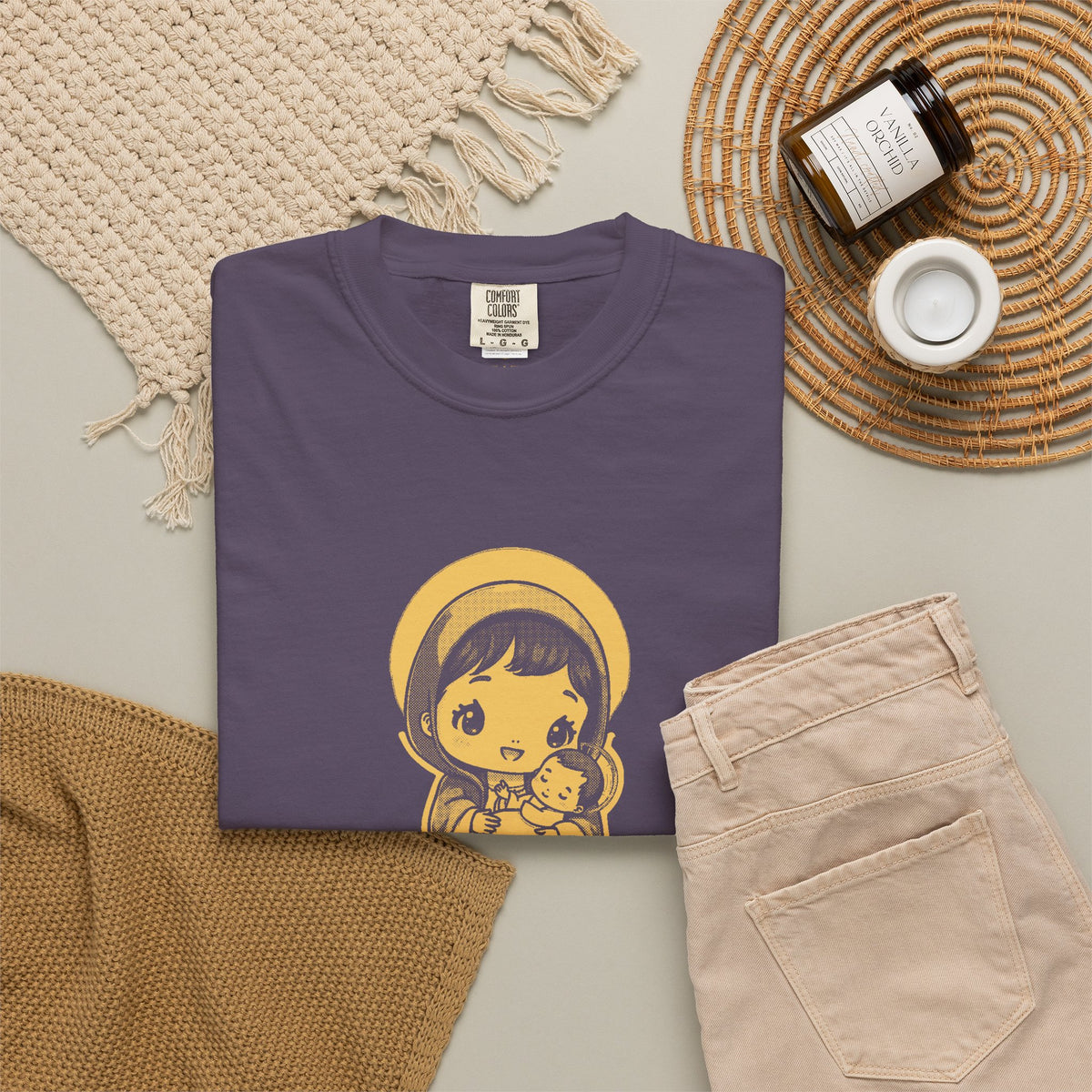 The Virgin Mary · “Ask your mother.” — Garment-Dyed One-Ink Tee
