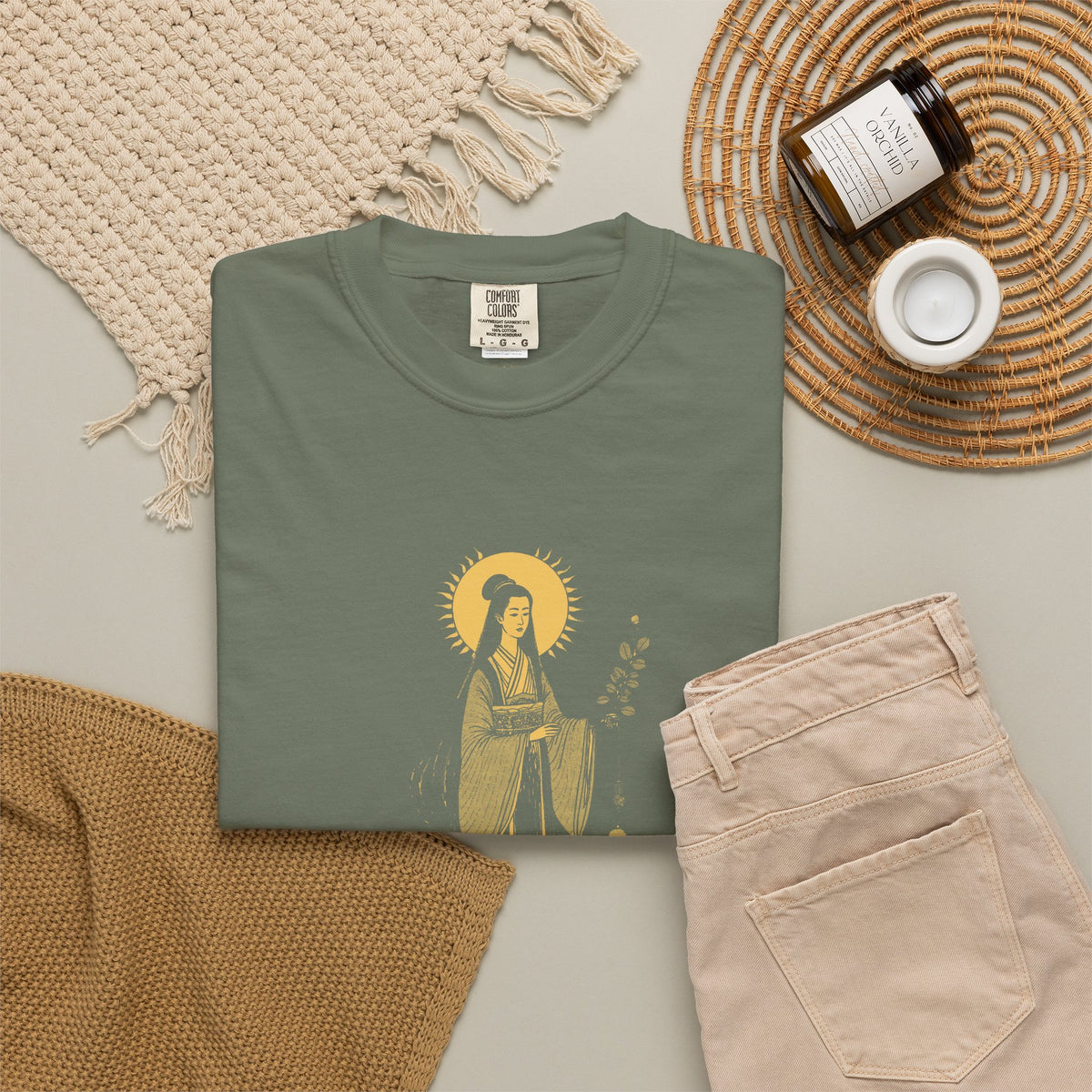 Amaterasu · “Came out of the cave for this.” — Garment-Dyed One-Ink Tee