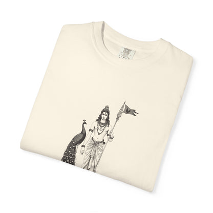 Murugan: Rider of the Peacock — Garment-Dyed One-Ink Tee