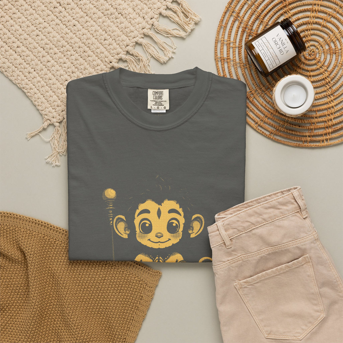 Hanuman · “Brought the whole mountain.” — Garment-Dyed One-Ink Tee