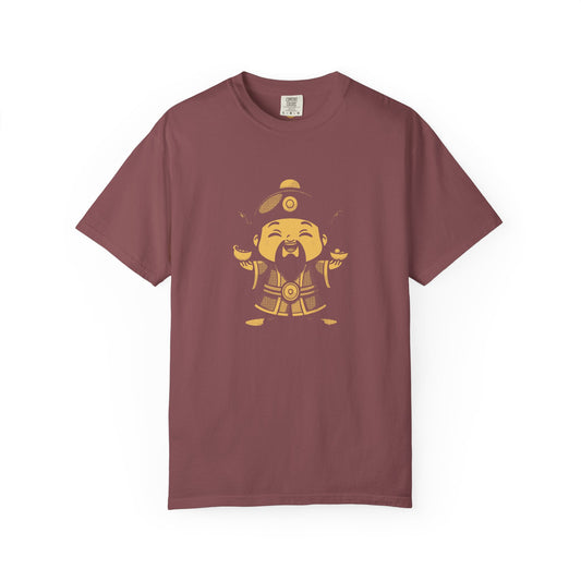 Caishen: Inviting Wealth and Treasure — Garment-Dyed One-Ink Tee