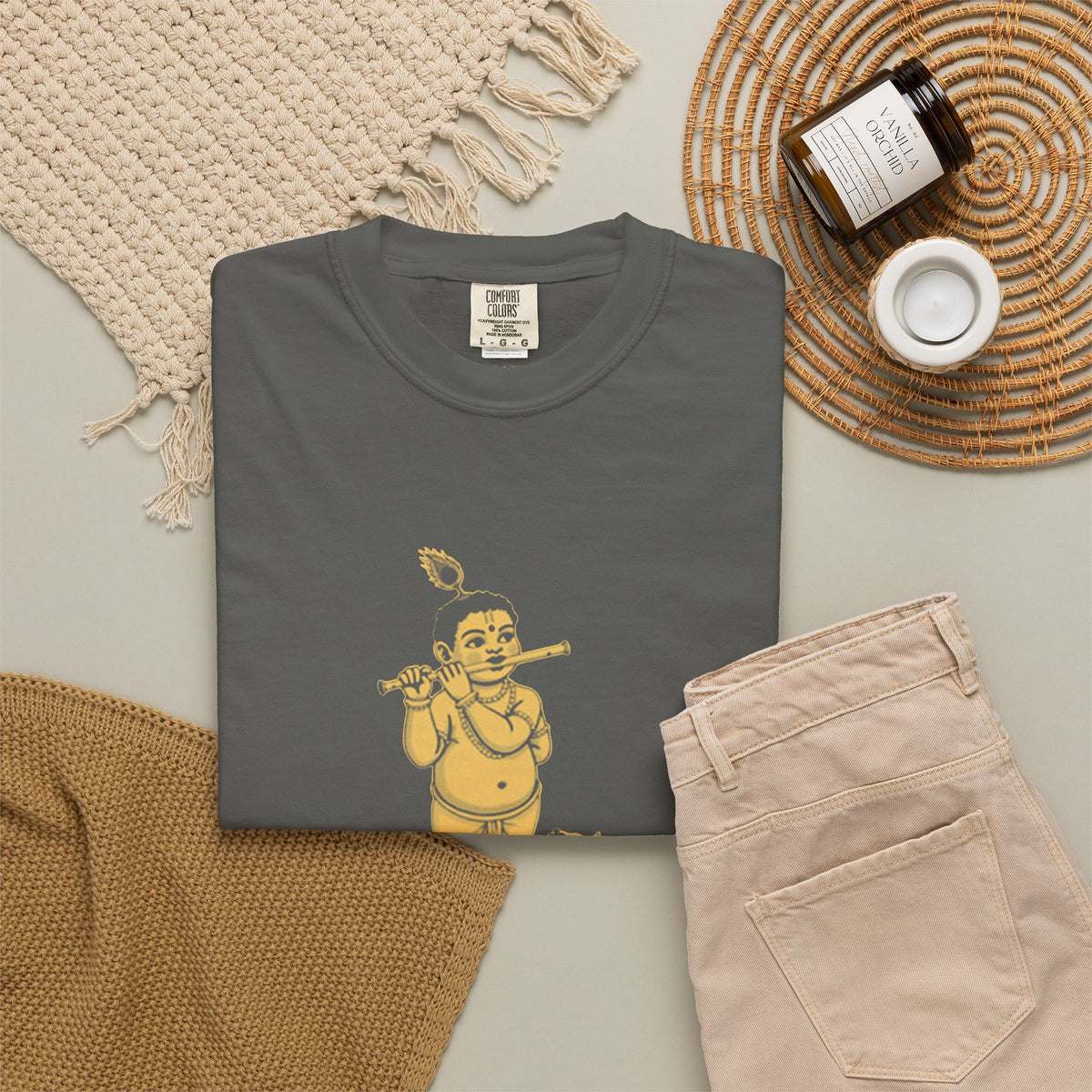 Krishna · “Butter thief. Heart thief.” — Garment-Dyed One-Ink Tee