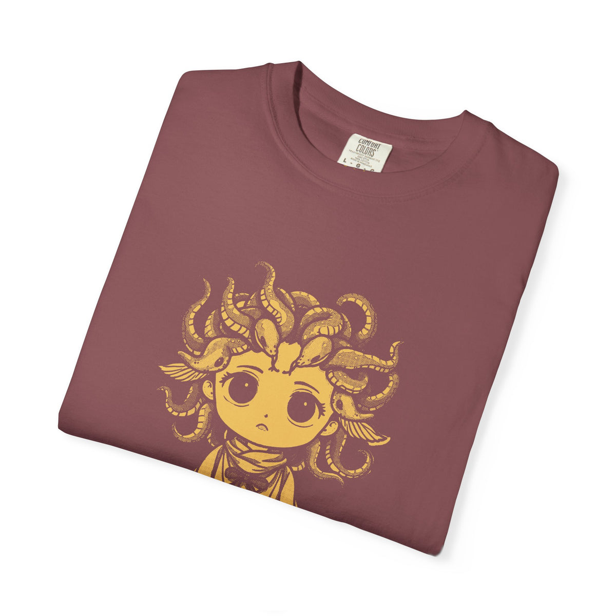 Medusa · “Look again.” — Garment-Dyed One-Ink Tee