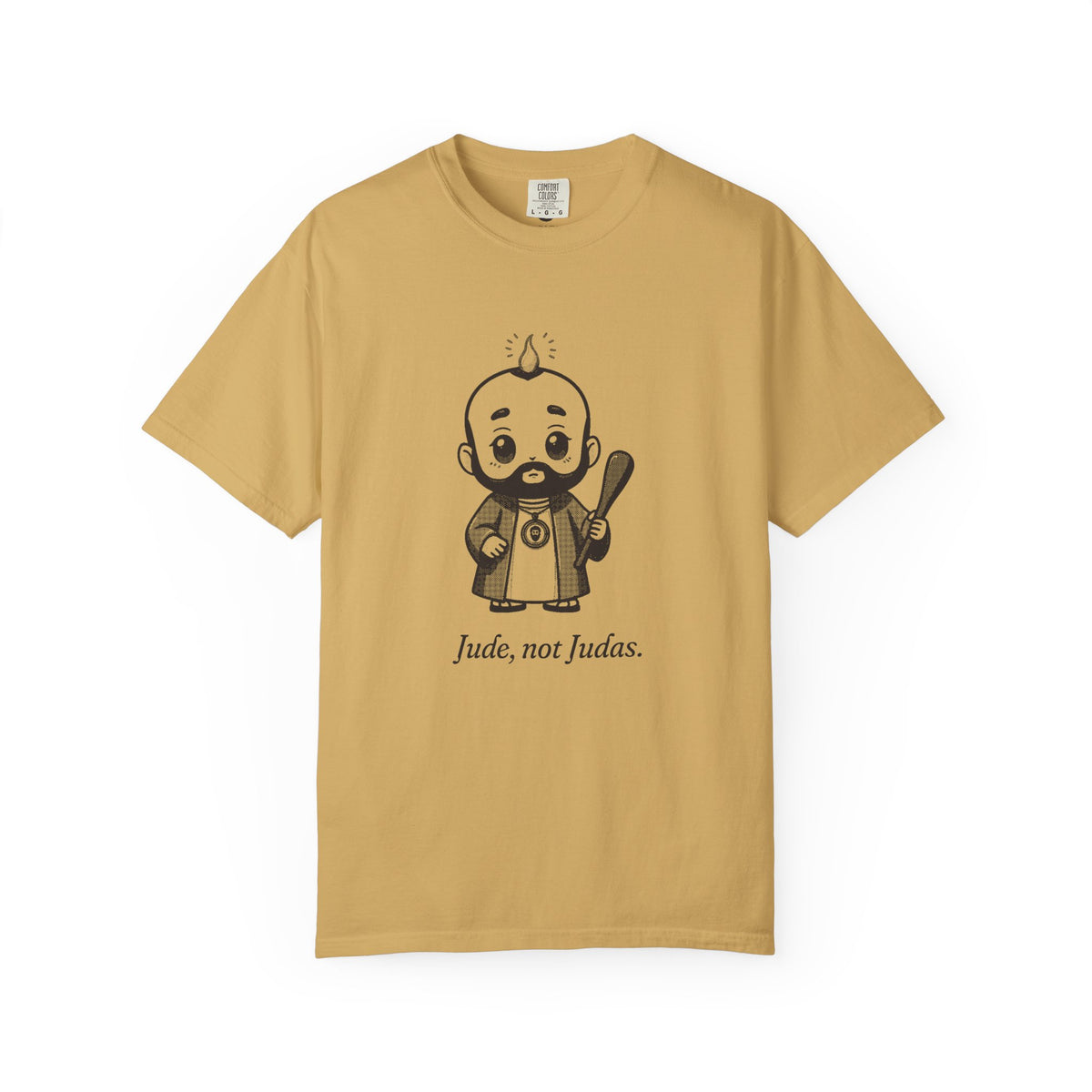 St Jude Thaddeus: Bearer of the Pentecost Flame — Garment-Dyed One-Ink Tee