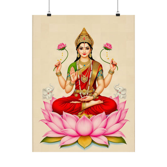 Lakshmi: Bathed by Elephants — Art Print