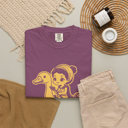 Aphrodite · “Riding a goose, obviously.” — Garment-Dyed One-Ink Tee