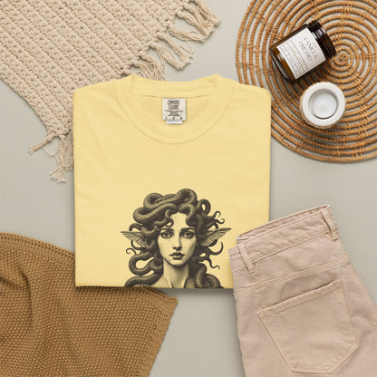 Medusa · “Look again.” — Garment-Dyed One-Ink Tee