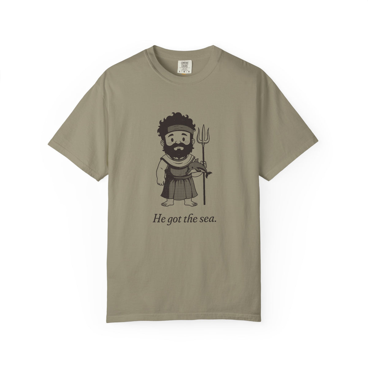 Poseidon · “He got the sea.” — Garment-Dyed One-Ink Tee