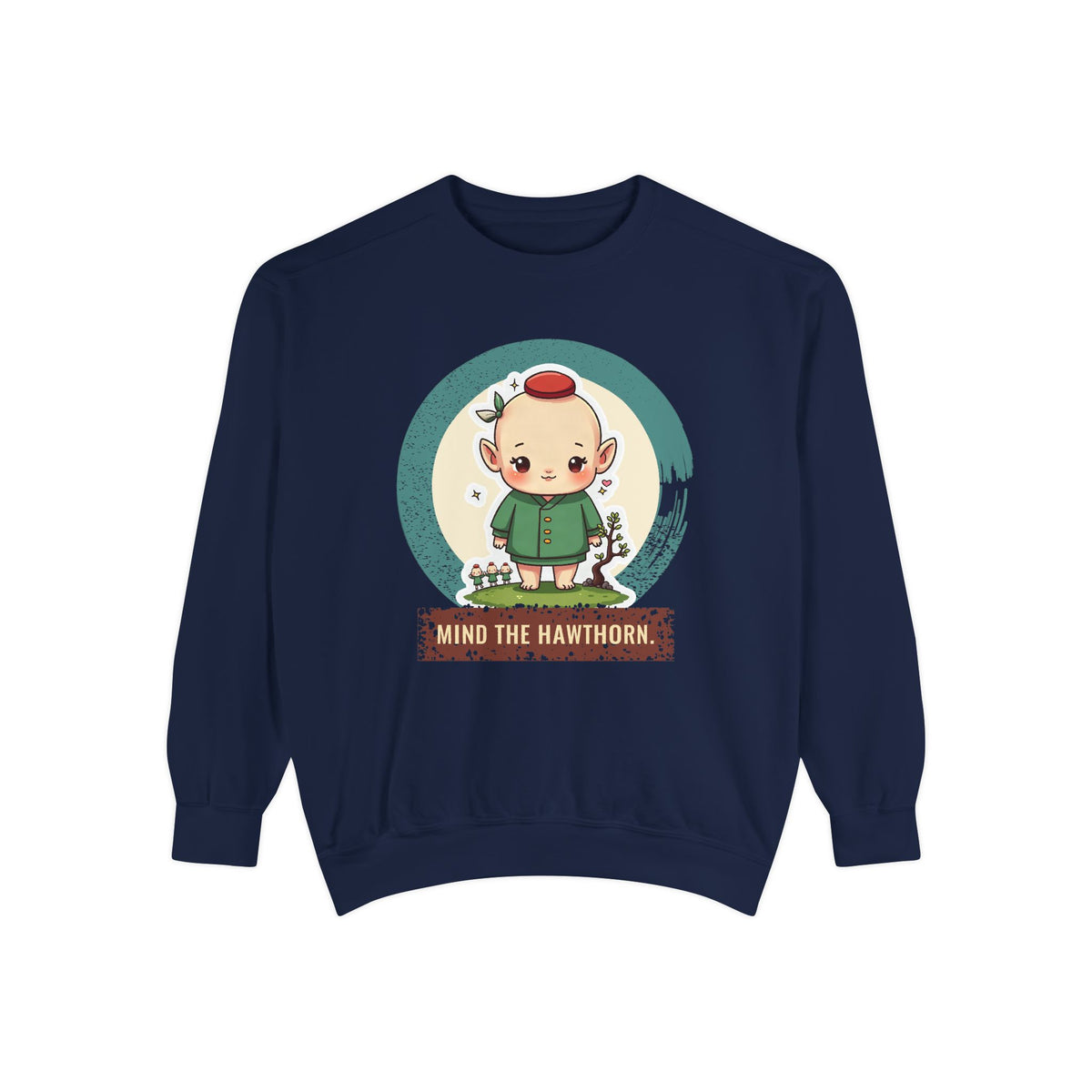 Aos Sí: Green Jacket, Red Cap — Garment-Dyed Sweatshirt