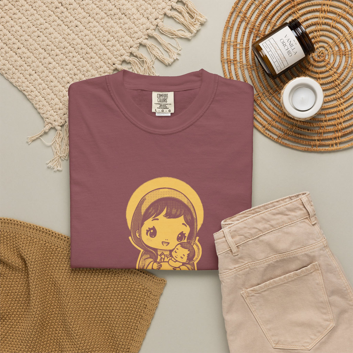The Virgin Mary · “Ask your mother.” — Garment-Dyed One-Ink Tee