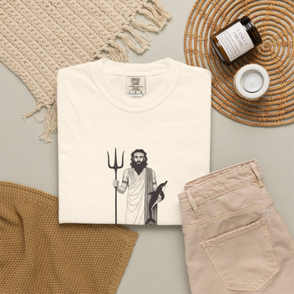 Poseidon: The Earth-Shaker — Garment-Dyed One-Ink Tee