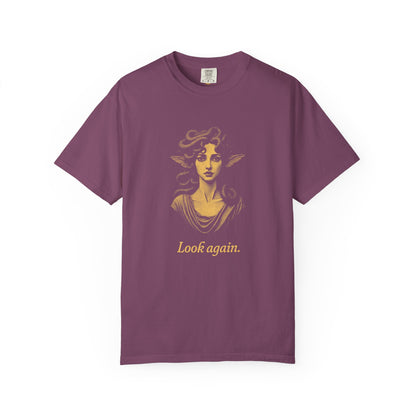 Medusa · “Look again.” — Garment-Dyed One-Ink Tee