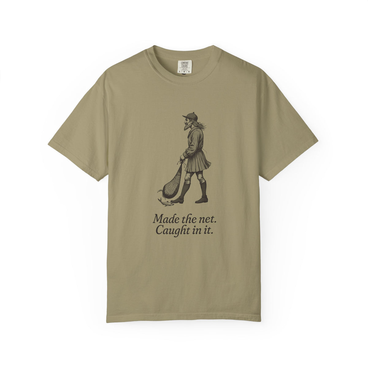 Loki: Maker of the First Net — Garment-Dyed One-Ink Tee